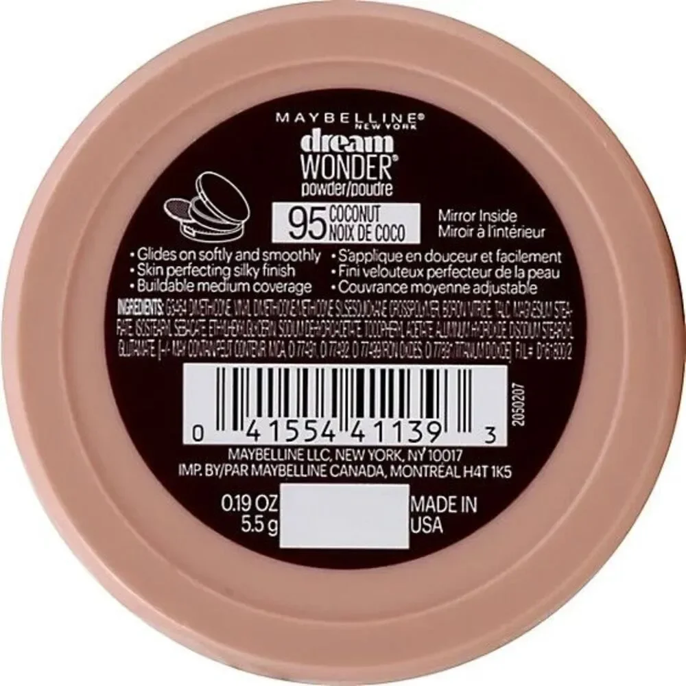 Maybelline Dream Wonder 95 CoconutPressed Powder Foundation Sealed New